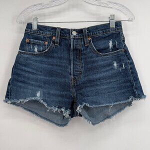 Levi’s Premium 501 High Rise Distressed Cutoff Jean Shorts Women’s W L Button Fl